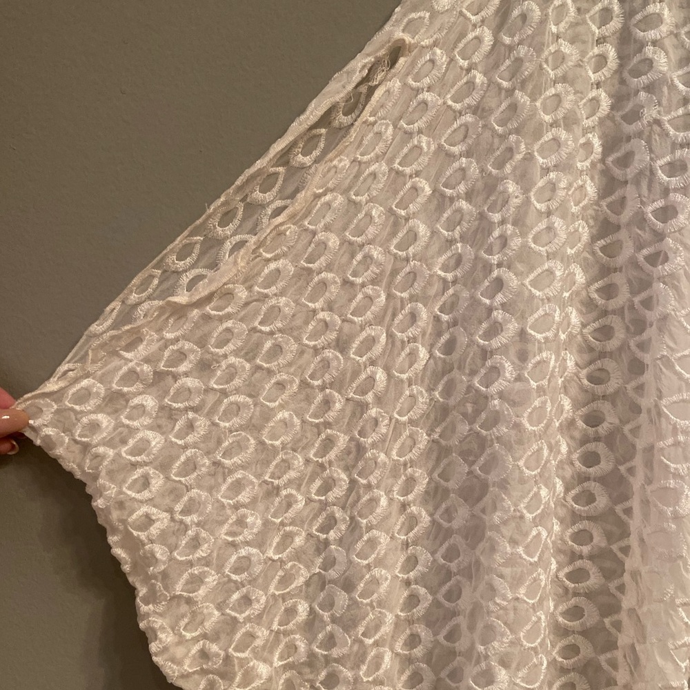For Love & Lemons Silk Embroidered Shawl, Size Small - Picture 5 of 12